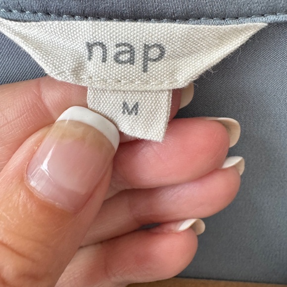 Nap Loungewear Drape Shirt Robe Maxi Dress in frost blue M - Picture 5 of 9